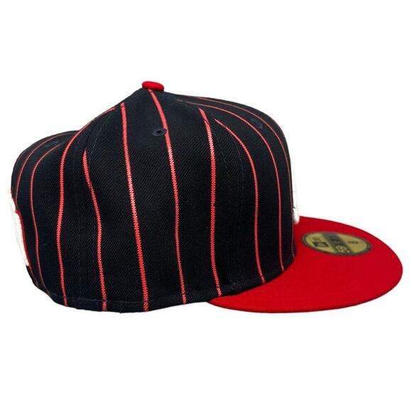 New Era 59FIFTY Atlanta‎ Braves City Arch Fitted Hat Navy Red Size 8 - Picture 5 of 8